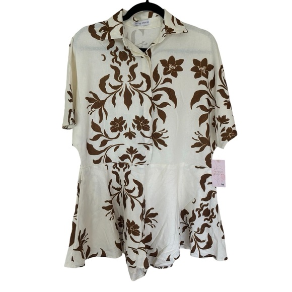 NEUTRAL GROUND Floral Linen Romper SIZE MEDIUM - Picture 4 of 8